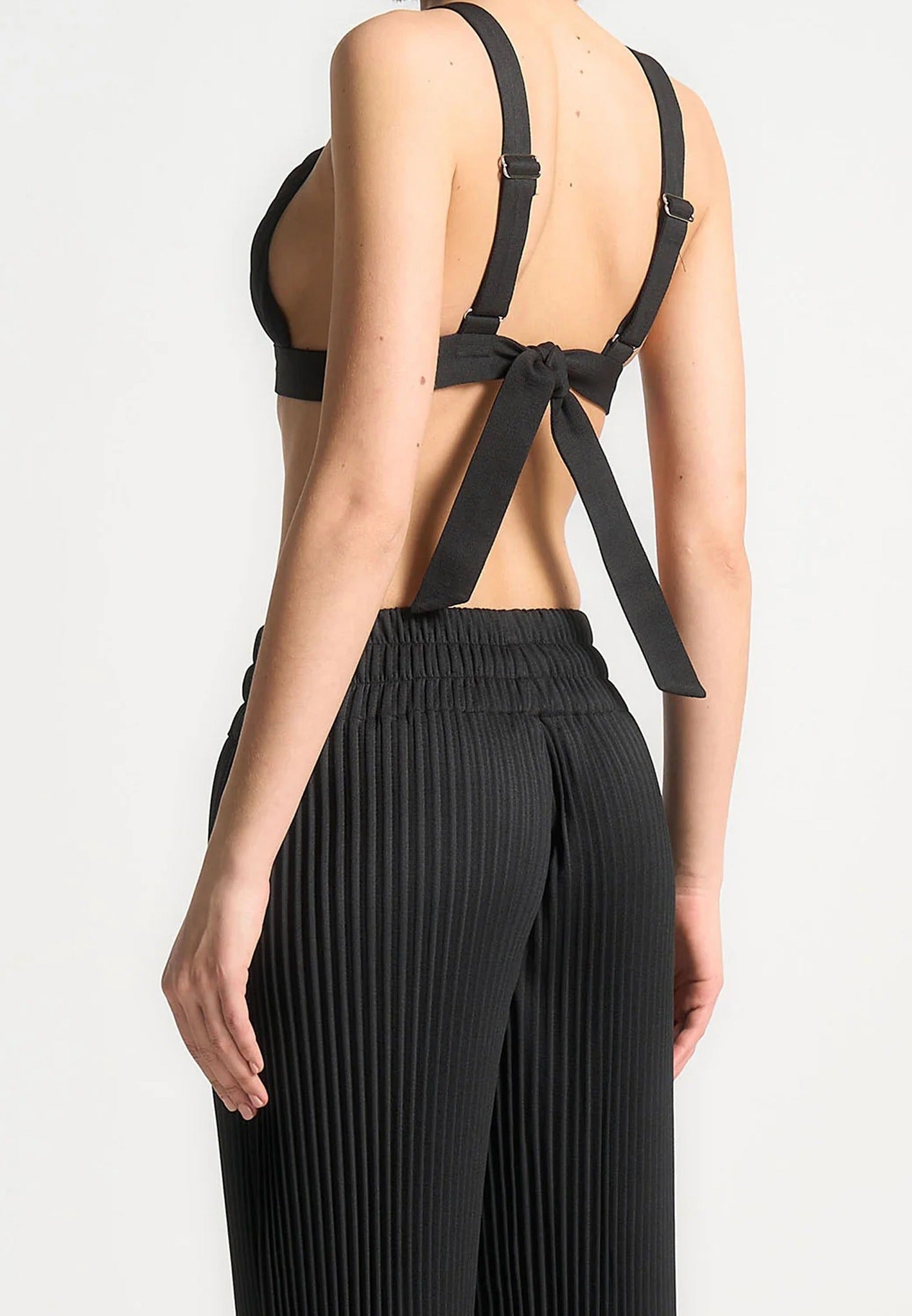 Pleated Eiffel Bralette - Black