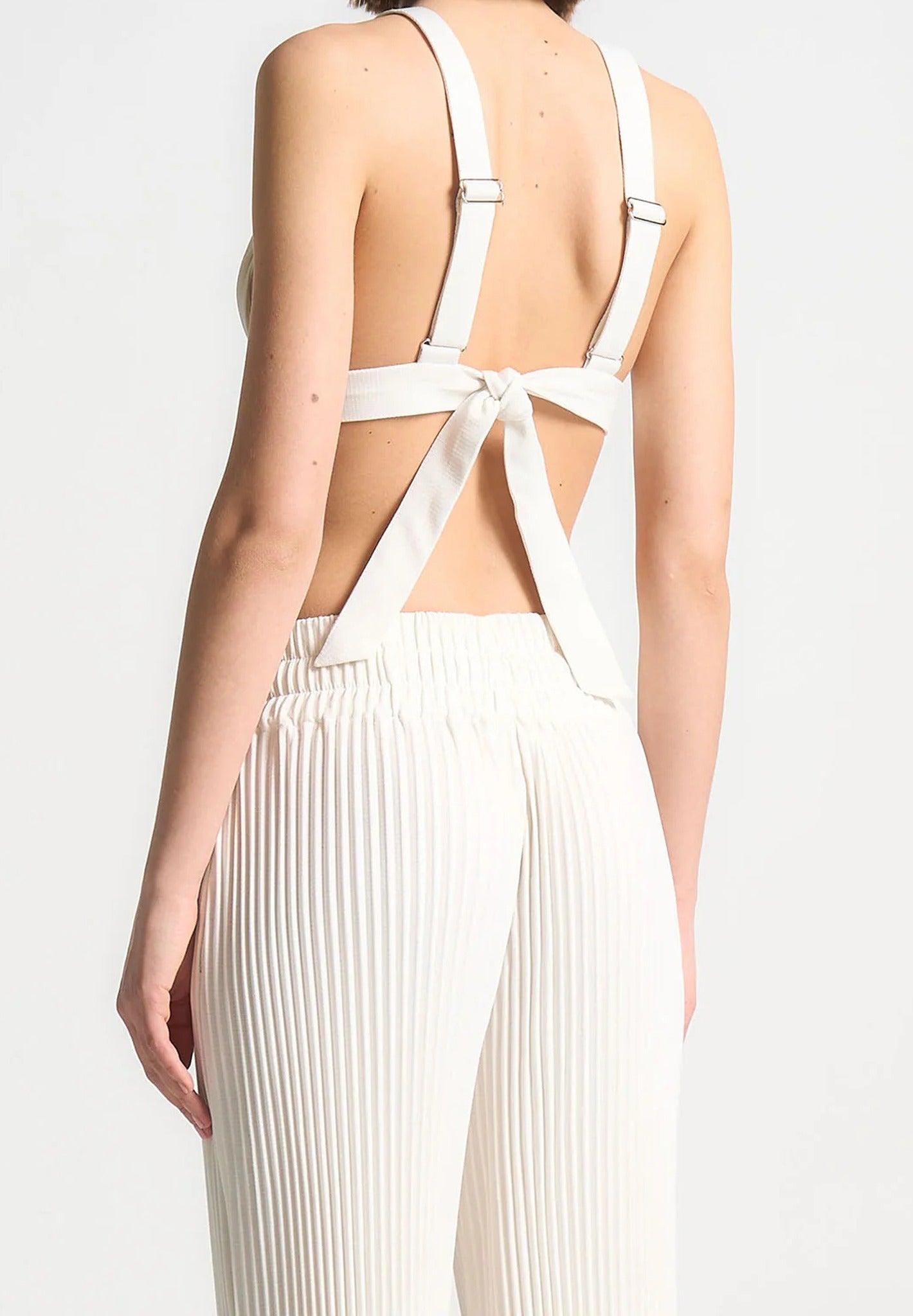 Pleated Eiffel Bralette - Off White