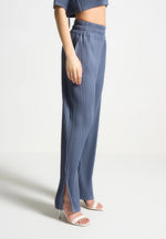 L⁠ila - Pleated Trousers - Steel Blue