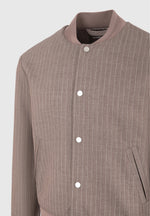 Savin - Pinstripe Bomber Jacket - Taupe