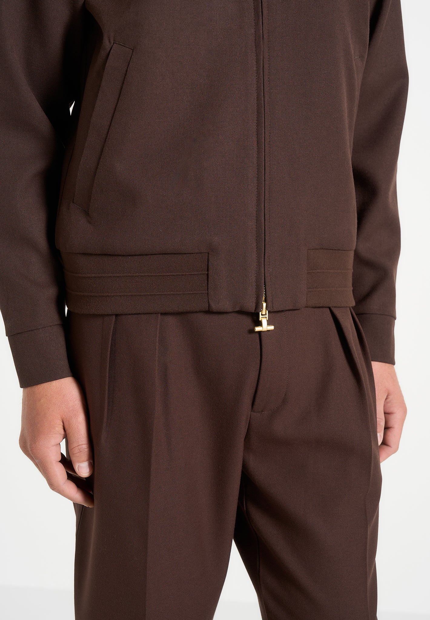 Sami - Tailored Bomber Jacket - Brown