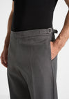 Boris - Relaxed Fit Tailored Button Cuff Trousers - Grey