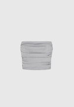 Pleated Bandeau Tailored Corset Top - Grey