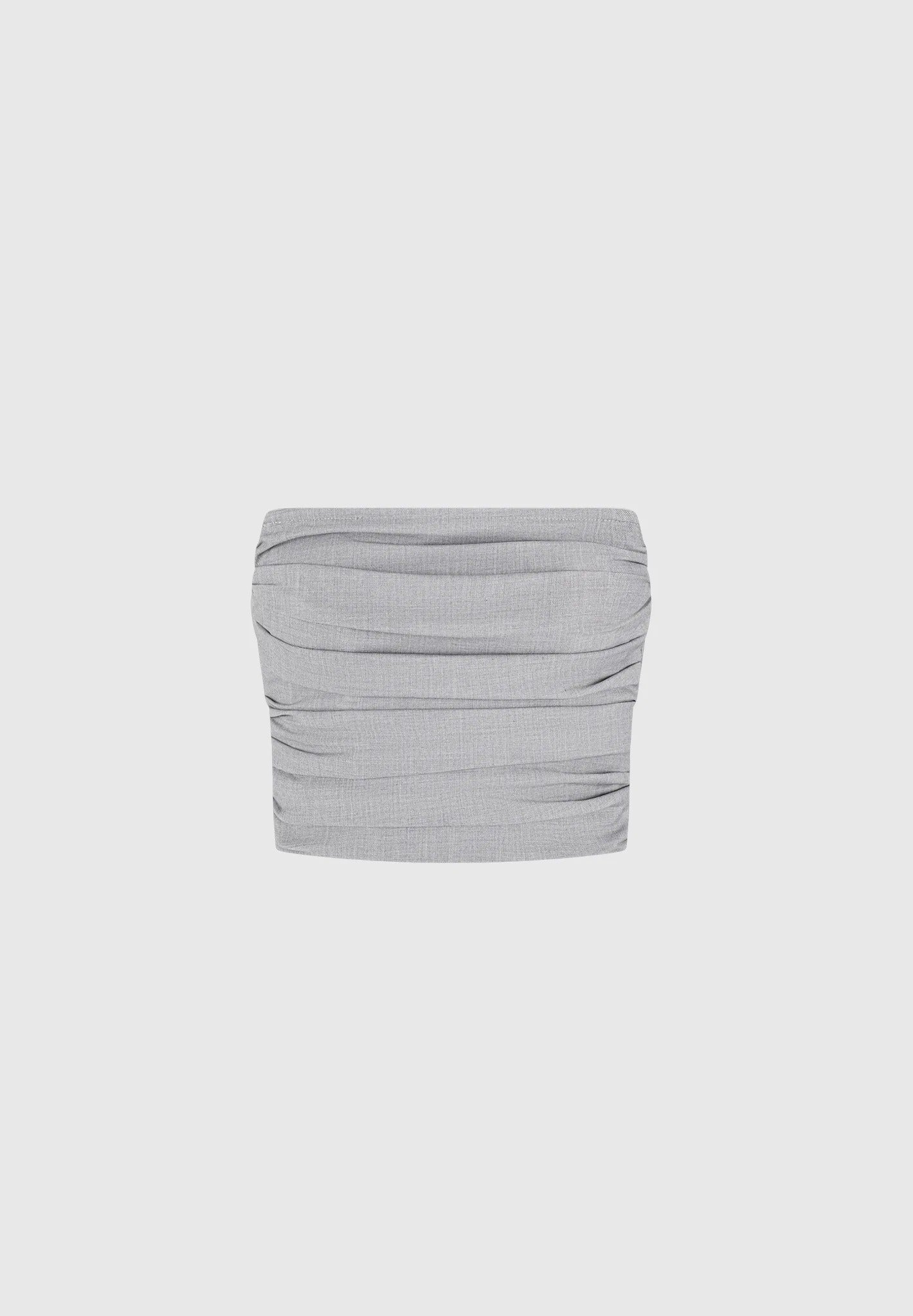 Pleated Bandeau Tailored Corset Top - Grey