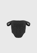 Bonnie - Boucle Bardot Corset Top - Black