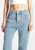 Sara - Boucle Straight Leg Jeans - Light Blue