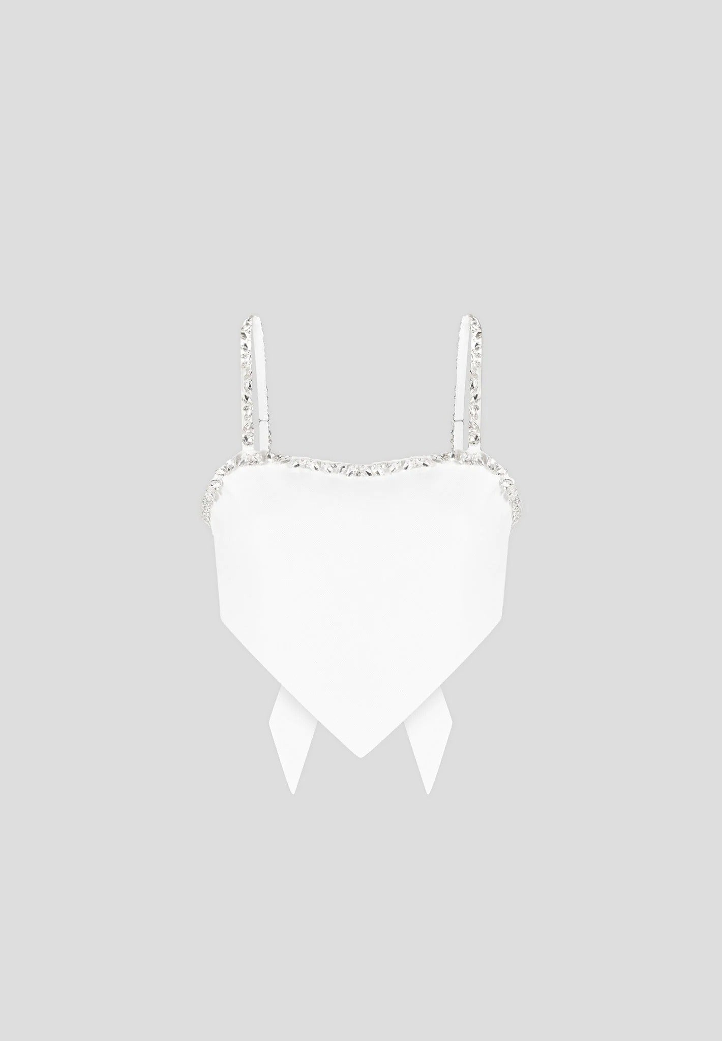 Eloise - Embellished Strap Handkerchief Top - White