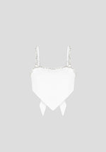 Eloise - Embellished Strap Handkerchief Top - White