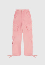 Anne - High Waisted Cargo Pants - Washed Pink
