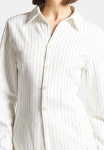 Sonia - Pinstripe Angled Shirt - White