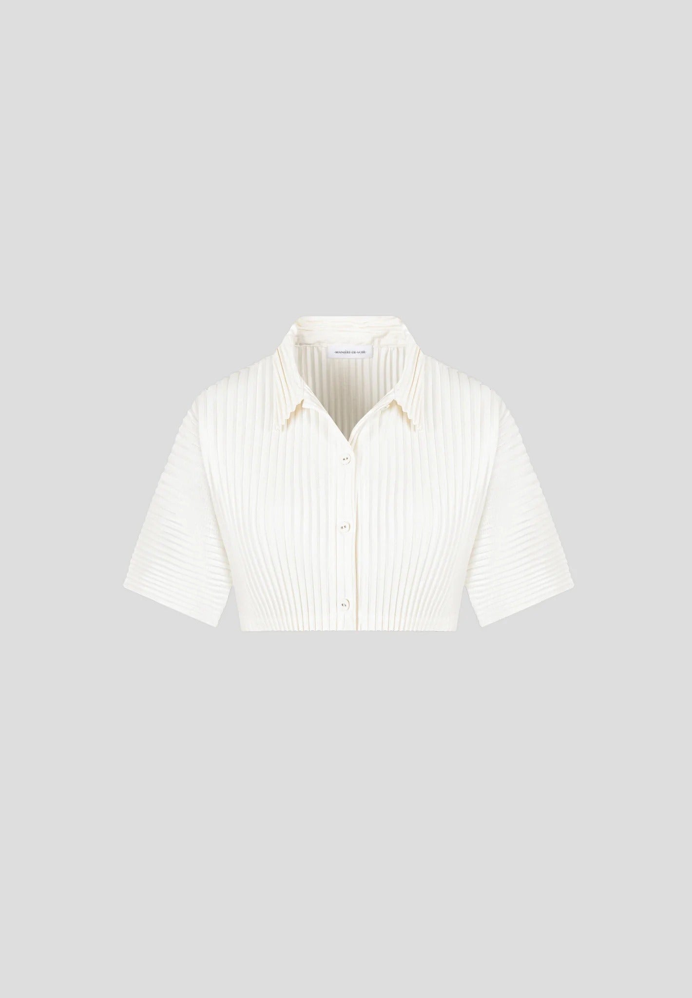 Mona - Pleated Cropped Shirt - Off White