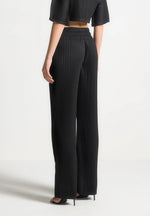 Lila - Pleated Trousers - Black