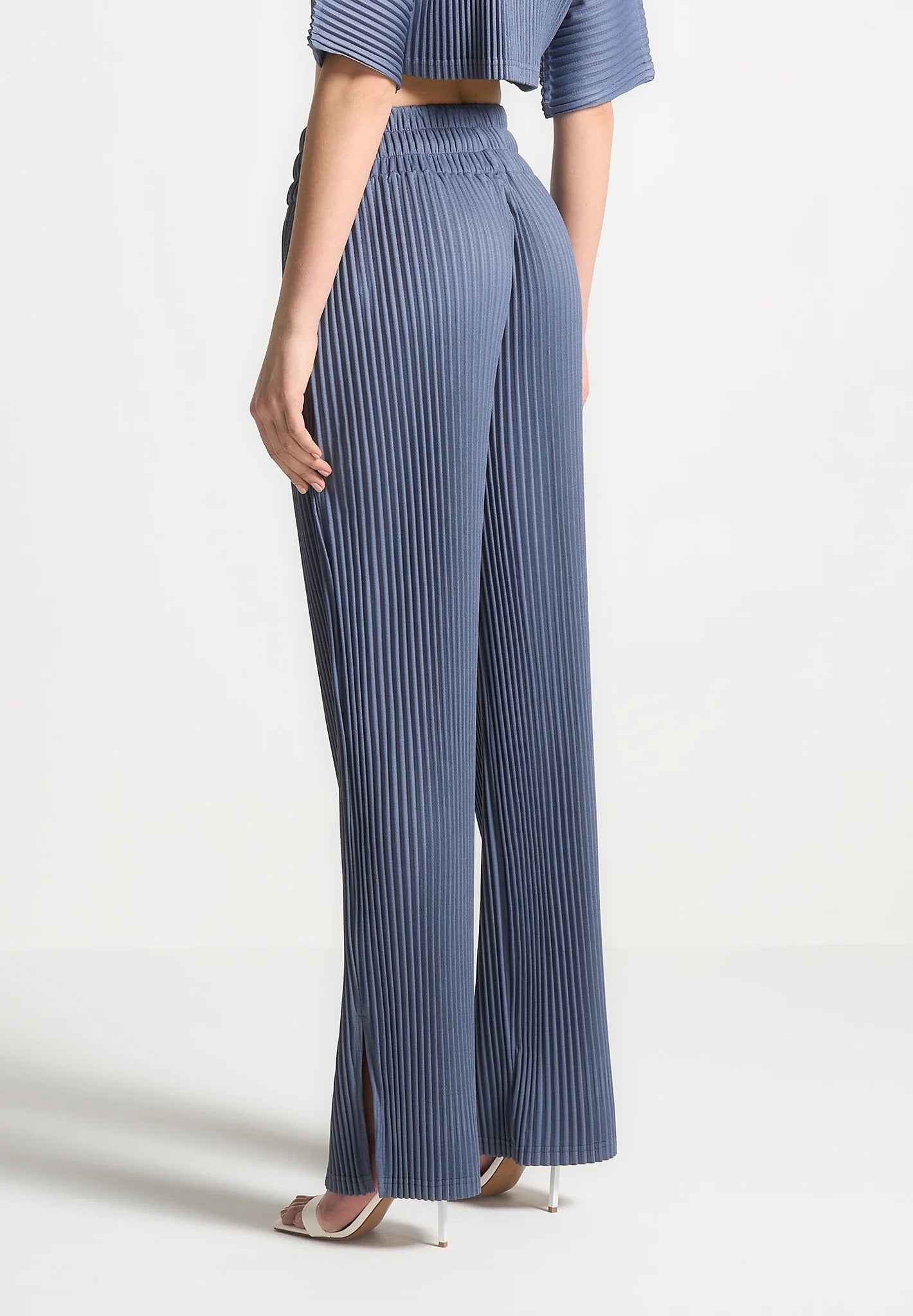 L⁠ila - Pleated Trousers - Steel Blue