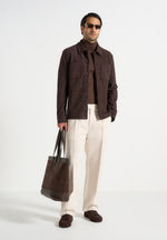 Blaise - Long Sleeve Roll Neck Top - Brown