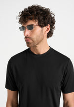 Sacha - Rectangular Frameless Sunglasses - Silver