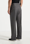 Boris - Relaxed Fit Tailored Button Cuff Trousers - Grey