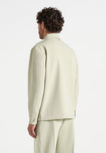 Nils - Hatched Tailored Overshirt - Sage