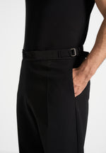 Boris - Relaxed Fit Tailored Button Cuff Trousers - Black