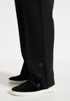 Boris - Relaxed Fit Tailored Button Cuff Trousers - Black