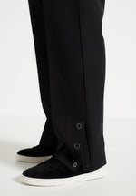 Boris - Relaxed Fit Tailored Button Cuff Trousers - Black