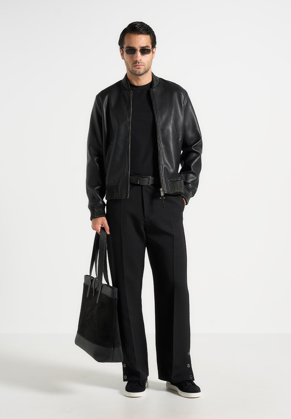 Boris - Relaxed Fit Tailored Button Cuff Trousers - Black