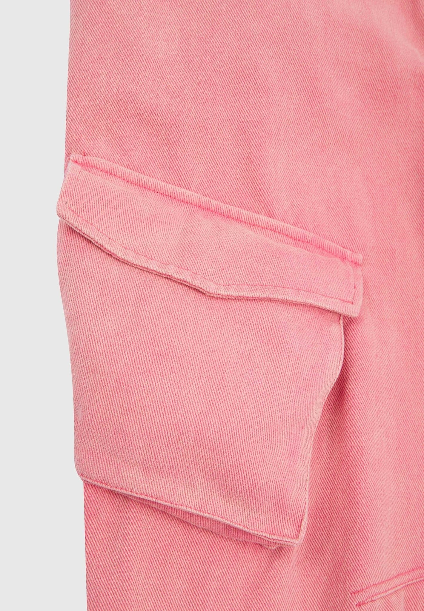 Anne - High Waisted Cargo Pants - Washed Pink