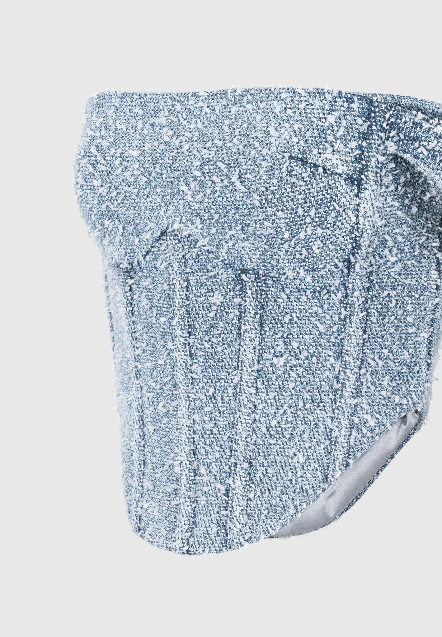 Bonnie - Boucle Denim Bardot Corset Top - Mid Blue
