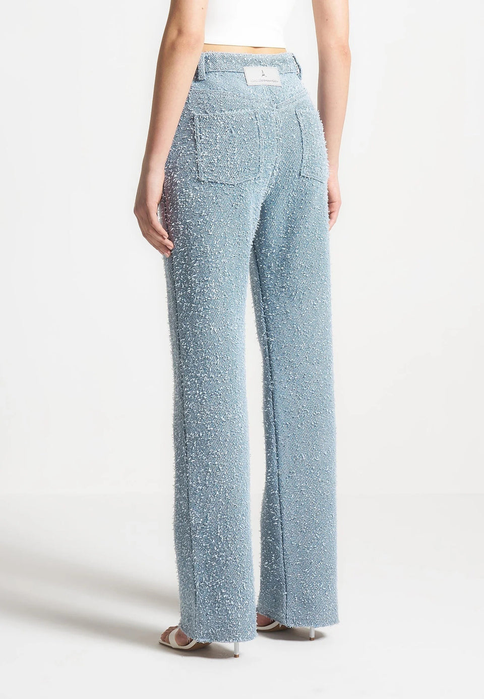 Sara - Boucle Straight Leg Jeans - Light Blue