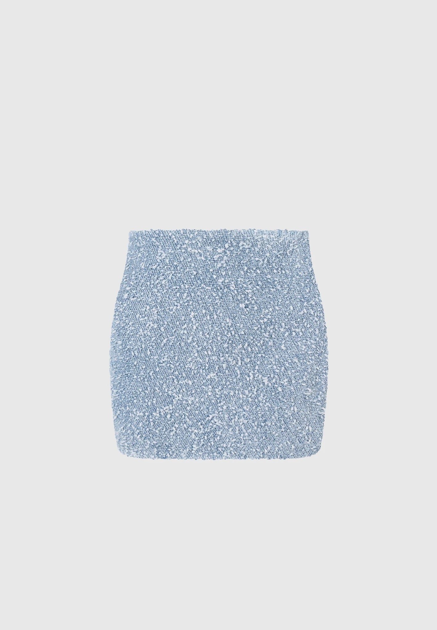 Boucle Denim Mini Skirt - Mid Blue