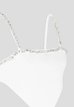 Eloise - Embellished Strap Handkerchief Top - White