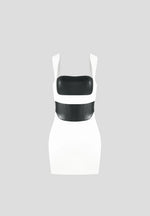 Layered Corset Mini Dress - White/Black