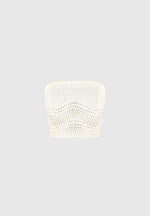 Pearl Applique Crochet Bandeau Top - Cream