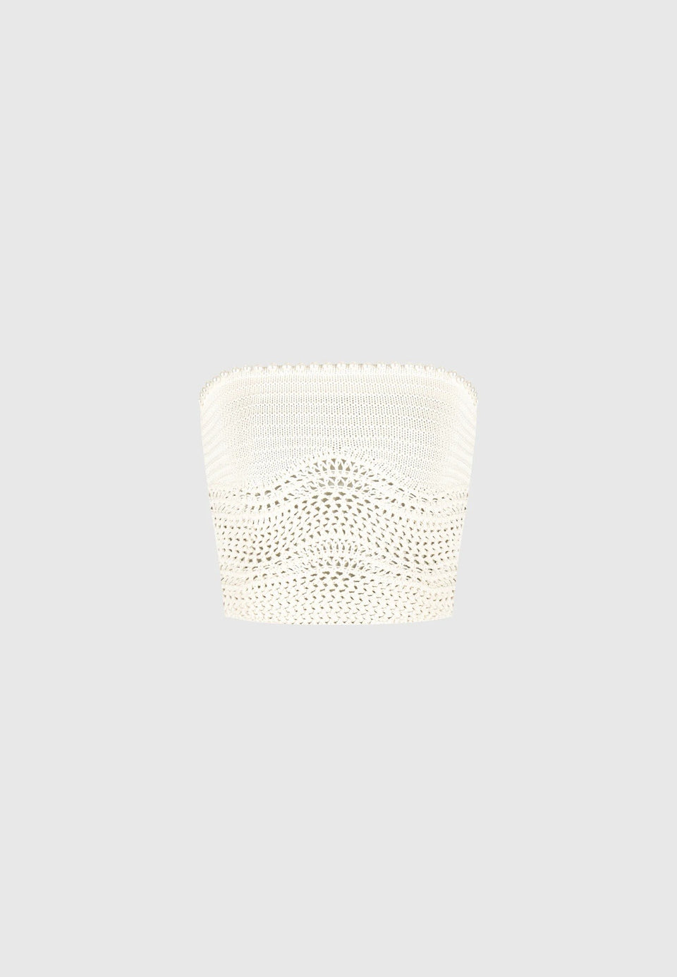 Pearl Applique Crochet Bandeau Top - Cream