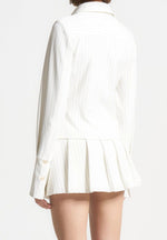 Sonia - Pinstripe Angled Shirt - White