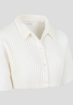 Mona - Pleated Cropped Shirt - Off White