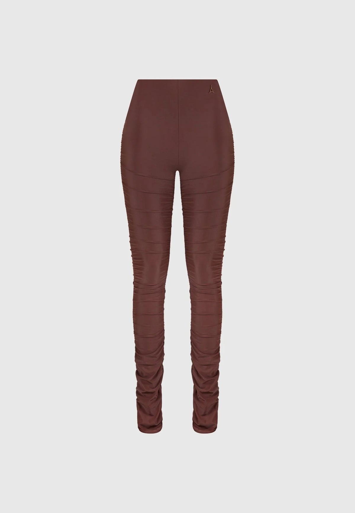 Ruched Fit and Flare Leggings - Brown