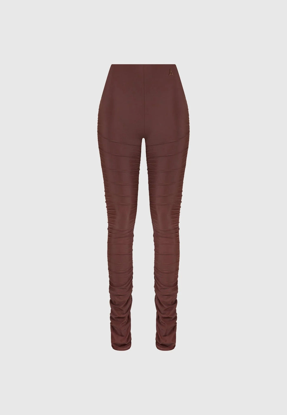 Ruched Fit and Flare Leggings - Brown