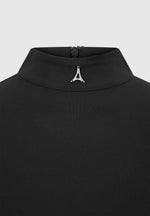 High Neck Long Sleeve Bodysuit - Black