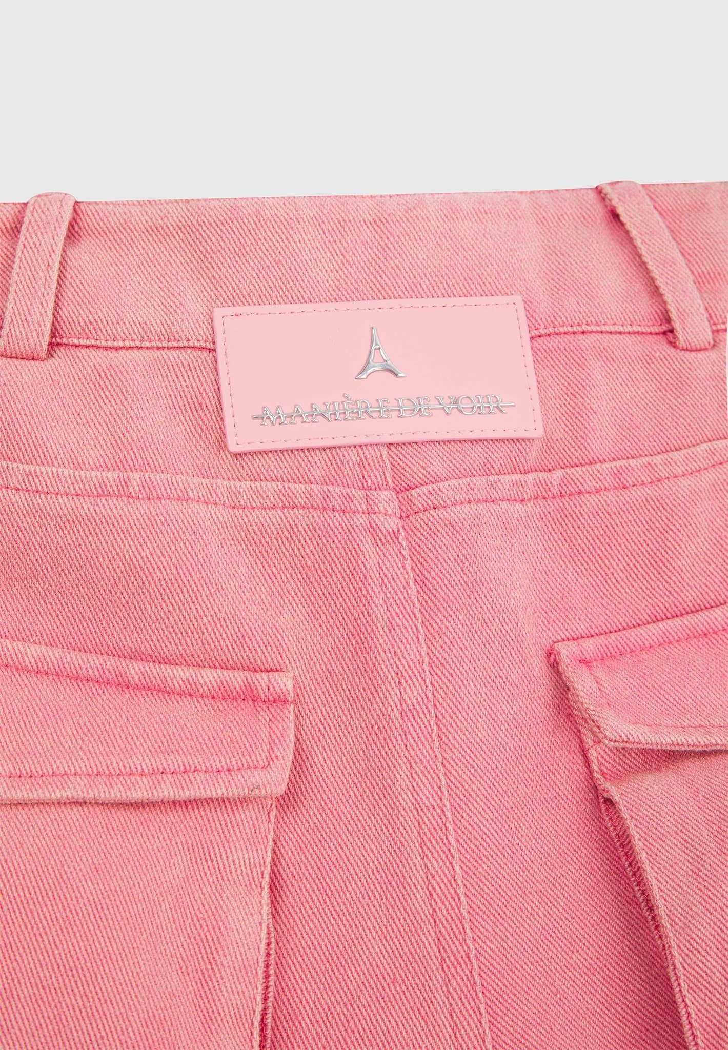 Anne - High Waisted Cargo Pants - Washed Pink