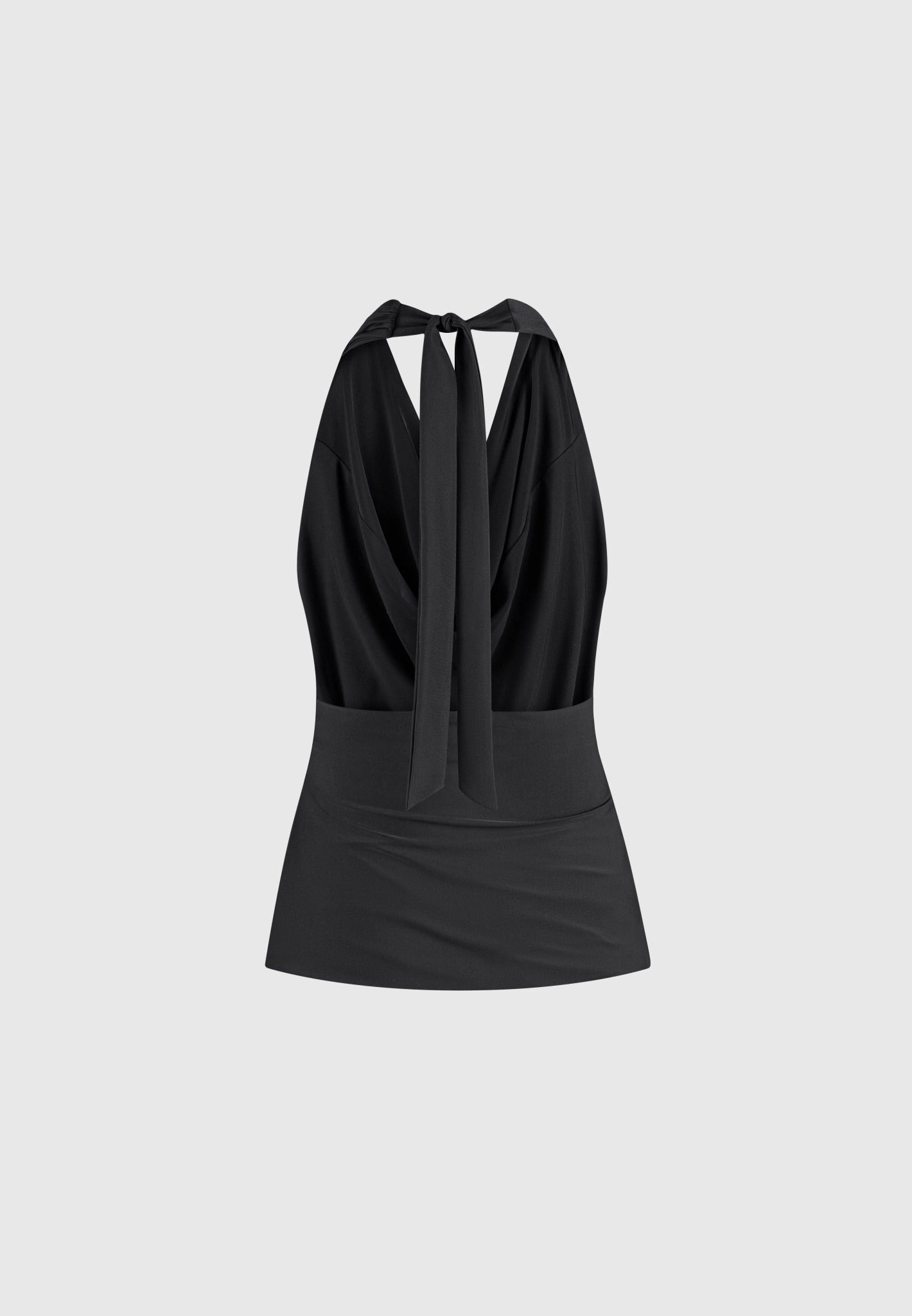 Draped Halterneck Top - Black