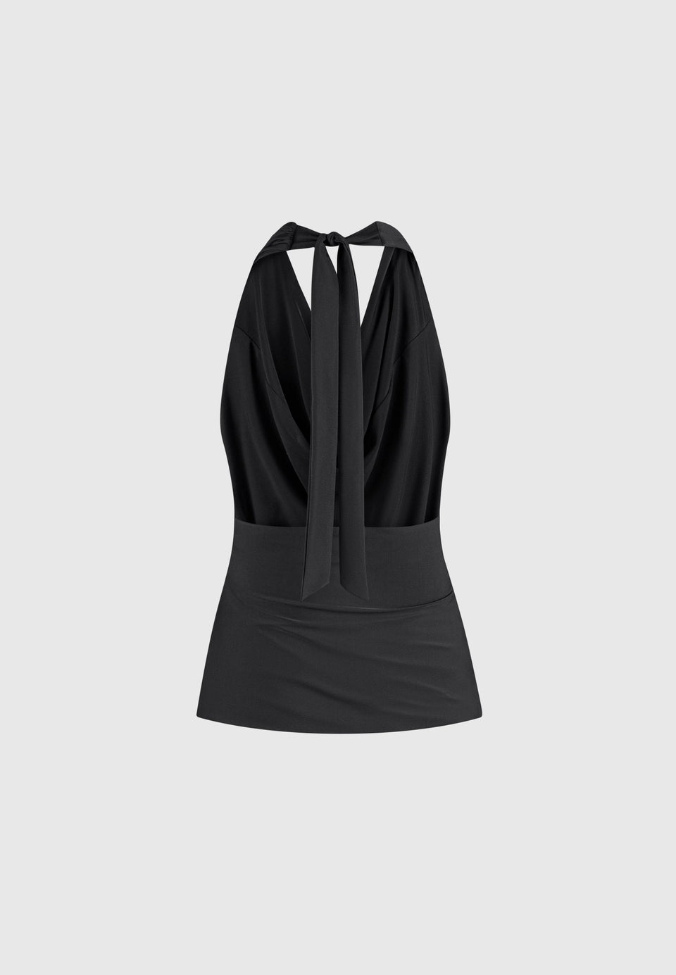 Draped Halterneck Top - Black