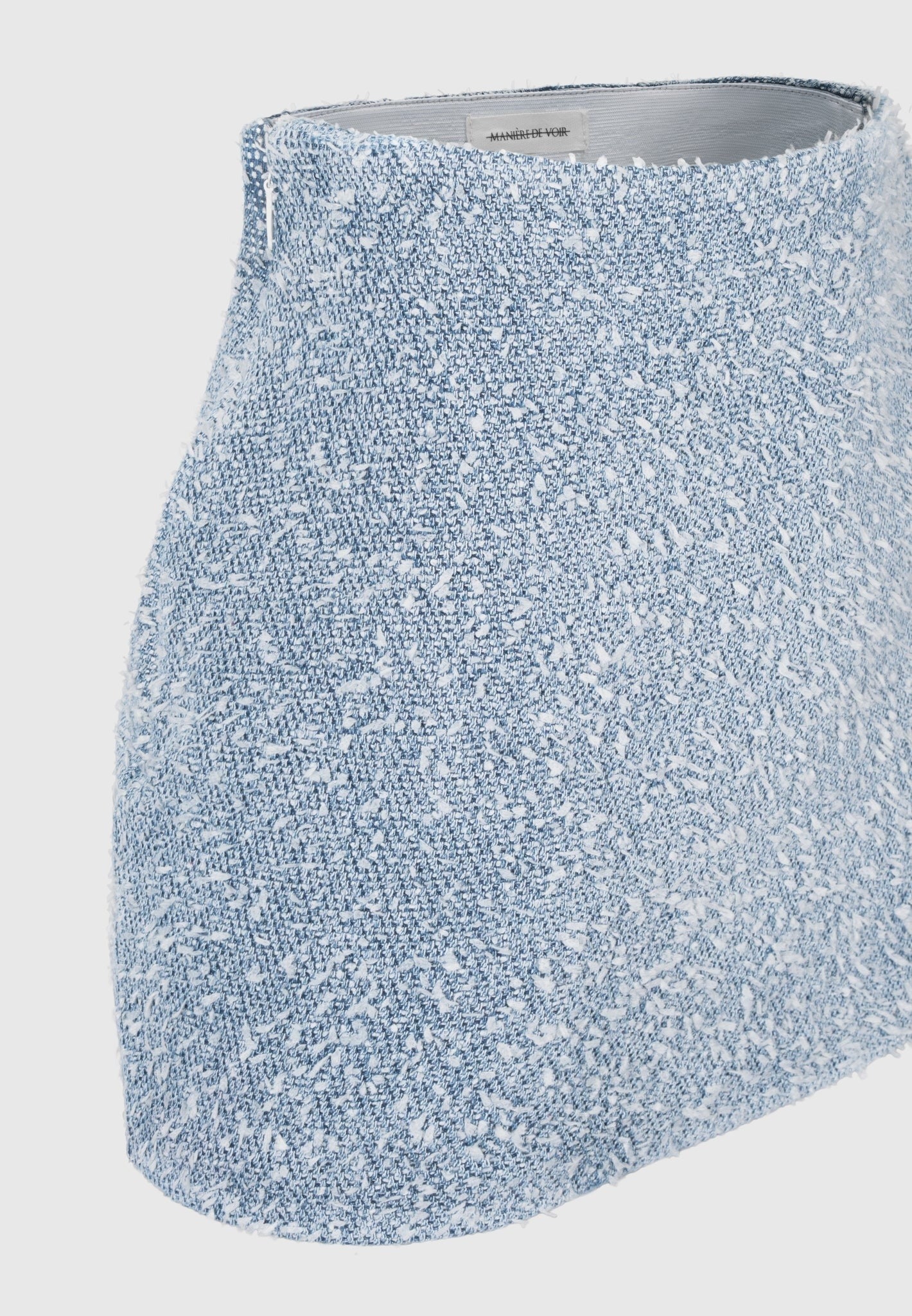 Boucle Denim Mini Skirt - Mid Blue