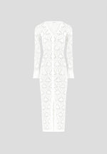 Knit Longline Cover Up Cardigan - Off White
