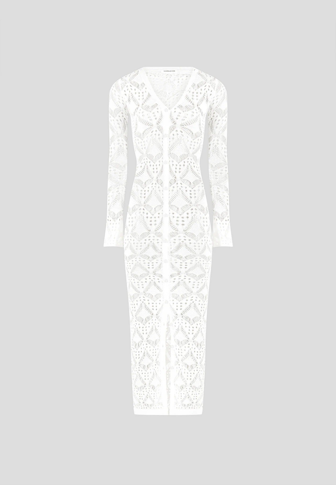 Knit Longline Cover Up Cardigan - Off White