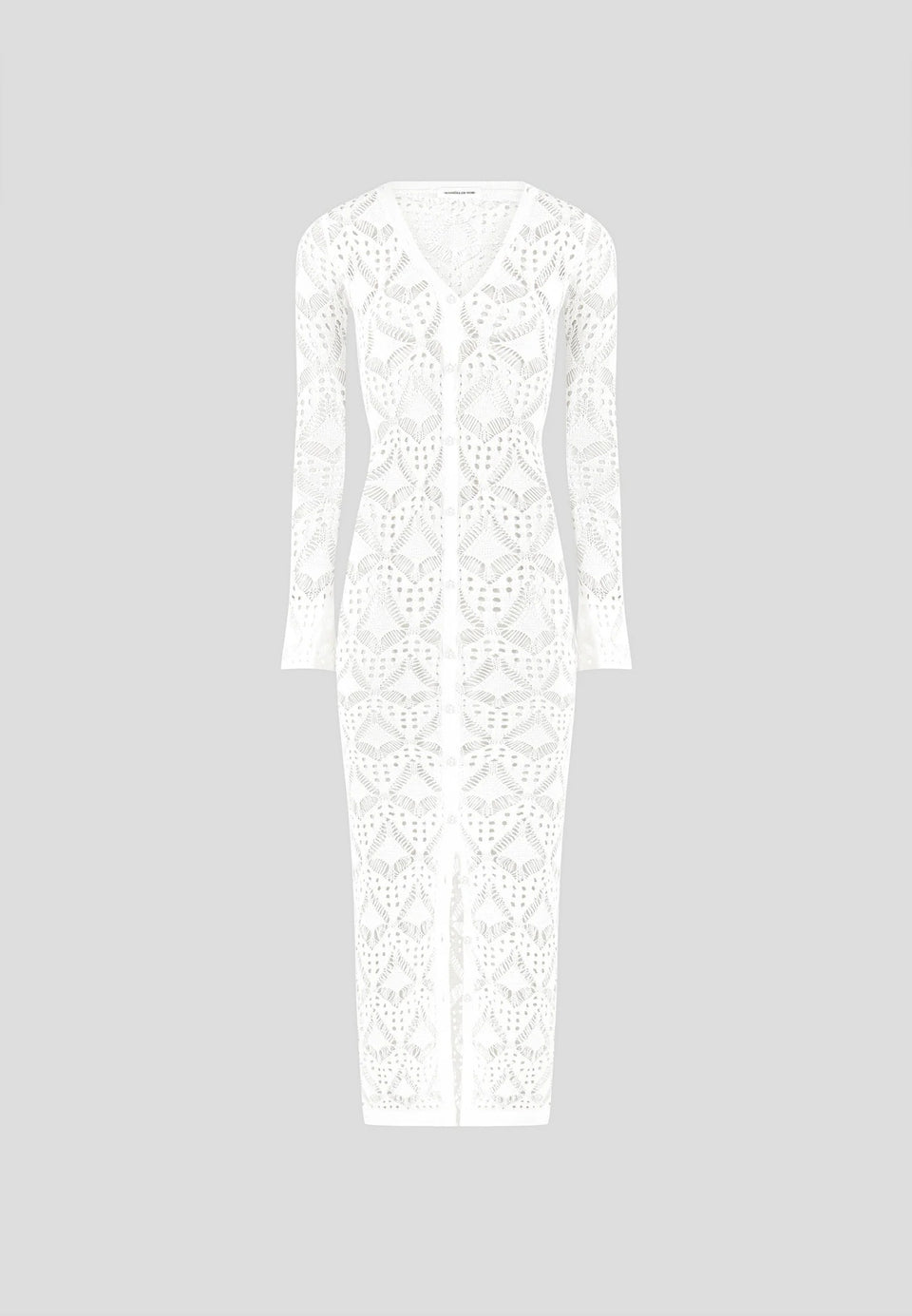 Knit Longline Cover Up Cardigan - Off White