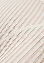 Knitted Two Tone Jumpsuit with Belt - Beige/Taupe