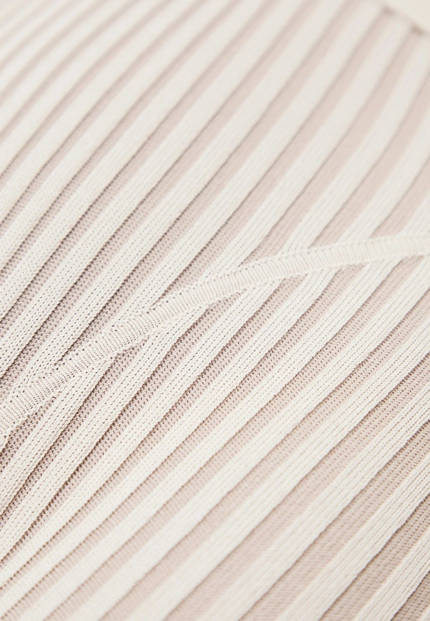 Knitted Two Tone Jumpsuit with Belt - Beige/Taupe