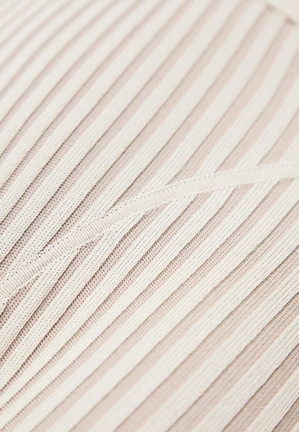Knitted Two Tone Jumpsuit with Belt - Beige/Taupe