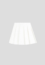 Rina - Pinstripe Pleated Skort - White