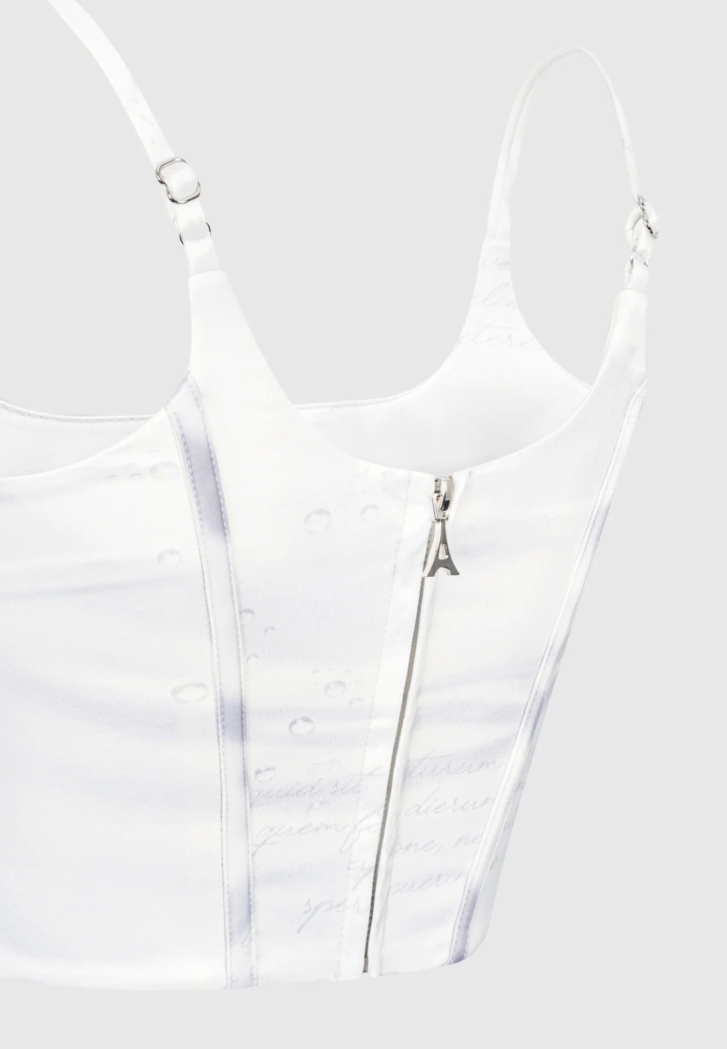 Satin Renaissance Body Print Corset Top - Off White